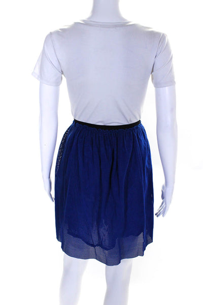 Brogden Womens Blue Suede Leather Cut Out Lined Knee Length Skirt Size S/42