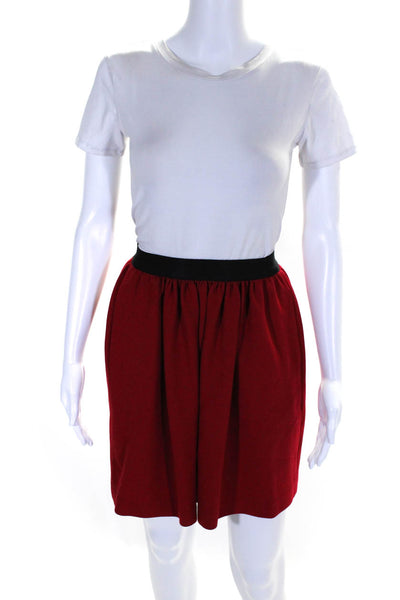 Isola Marras Womens Red Pull On Pockets Knee Length A-Line Skirt Size S/M