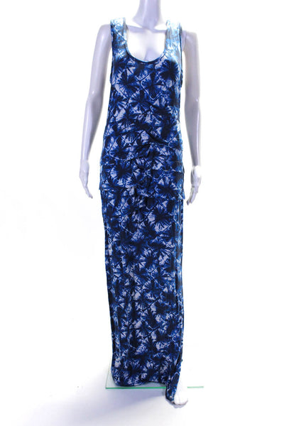 Nicole Miller Womens Blue Shibori Print Maxi Blue Size SR 13082484