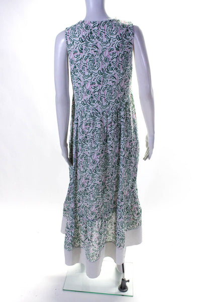 3.1 Phillip Lim Womens Stitched Hem High Low Dress Green Size 6R 12212527