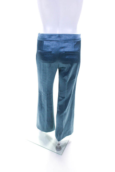 Theory Women's Zip Closure Flat Front Straight Leg Dress Pant Light Blue Size 0