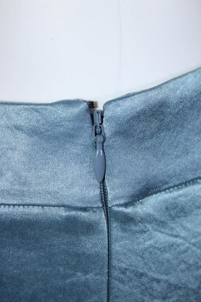 Theory Women's Zip Closure Flat Front Straight Leg Dress Pant Light Blue Size 0