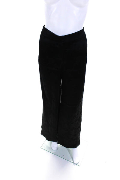 Theory Women's Hook Closure Flat Front Straight Leg Dress Pant Black Size 00
