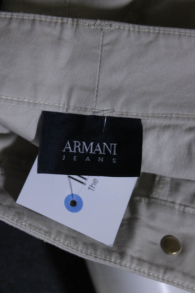 Armani Jeans Women's Button Closure Five Pockets Straight Leg Pant Beige Size 24