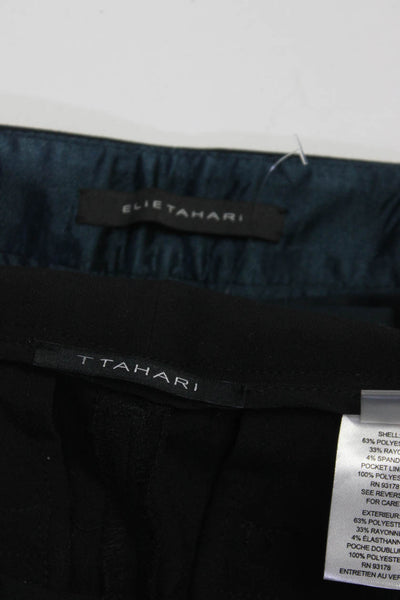 Elie Tahari Women's Hook Closure Straight Leg Pant Navy Blue Size 0 Lot 2