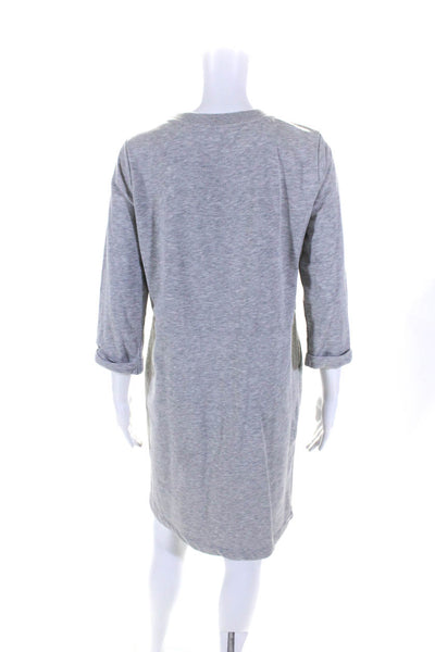 Boden Girls Cotton Round Neck Long Sleeve Pullover Shift Dress Gray Size 8R