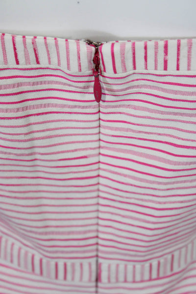 Vineyard Vines Womens Striped Print Bow Tied Zipped Sleeveless Dress Pink Size 2