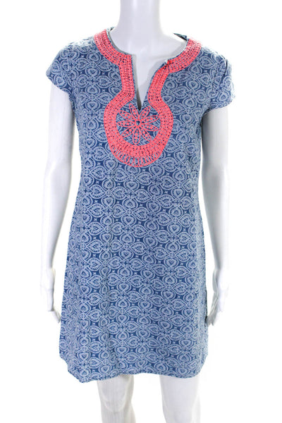 Vineyard Vines Womens Linen Abstract Short Sleeve Dresses Blue Size 2 S Lot 2