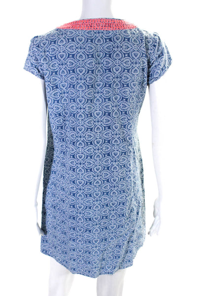 Vineyard Vines Womens Linen Abstract Short Sleeve Dresses Blue Size 2 S Lot 2