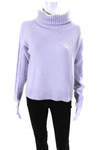 Something Navy Womens Oversized Turtleneck Sweater Purple Size Extra Small