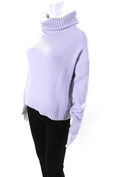 Something Navy Womens Oversized Turtleneck Sweater Purple Size Extra Small