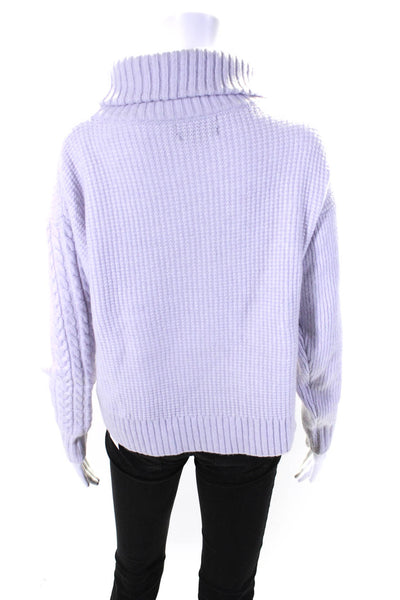 Something Navy Womens Oversized Turtleneck Sweater Purple Size Extra Small