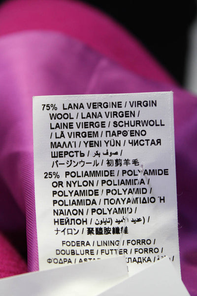 Love Moschino Womens Full Zipper Jacket Raspberry Pink Wool Size 12
