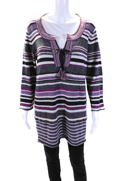 Calypso Saint Barth Womens Striped Sweater Multi Colored Wool Size Large