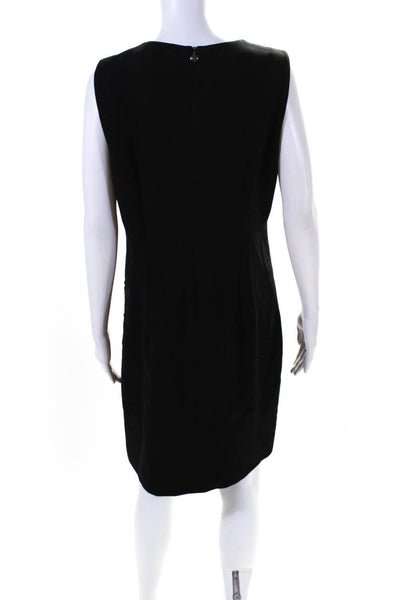 Michael Michael Kors Womens Back Zip Crew Neck Studded Shift Dress Black Size 12