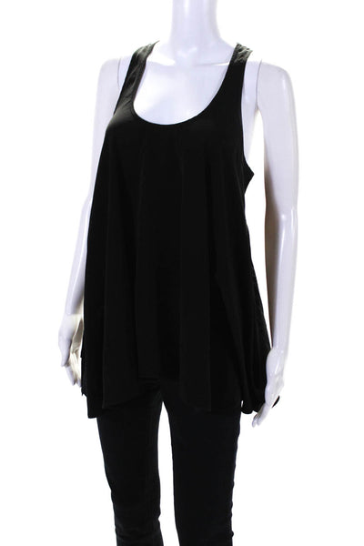 AllSaints Co Ltd Spitalfields Womens Scoop Neck Draped Top Blouse Black Size 8