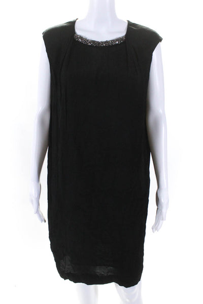 Gerard Darel Womens Beaded Neckline Sleeveless Dress Black Size EUR 38