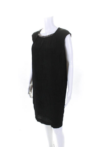 Gerard Darel Womens Beaded Neckline Sleeveless Dress Black Size EUR 38