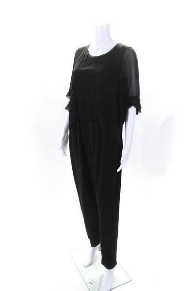 Kobi Halperin Womens Short Sleeves Skinny Leg Jumpsuit Black Size Medium