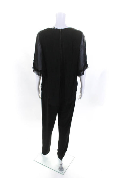 Kobi Halperin Womens Short Sleeves Skinny Leg Jumpsuit Black Size Medium