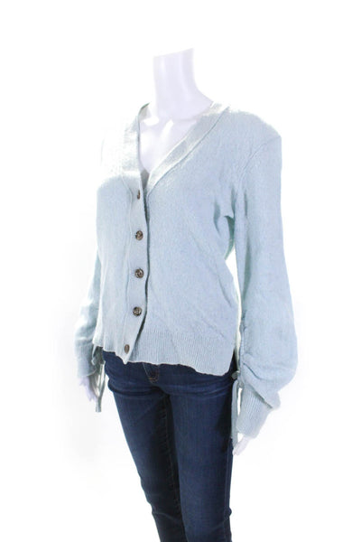 3.1 Phillip Lim Womens Shirred Sleeve Cardigan Blue Size L 14711996