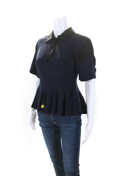 Koché Collective Womens Navy Polo Top Blue Size XS 13924373