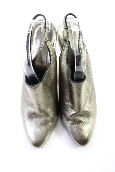 Rachel Comey Womens Metallic Round Toe Block Heels Slingbacks Silver Size 8.5