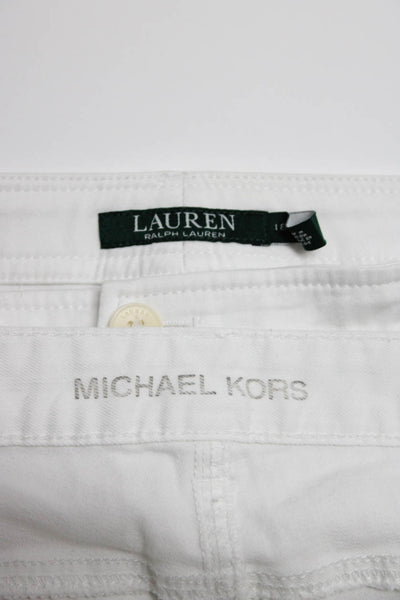 Michael Kors Lauren Ralph Lauren Womens White Straight Leg Jeans Size 16 18 lot2