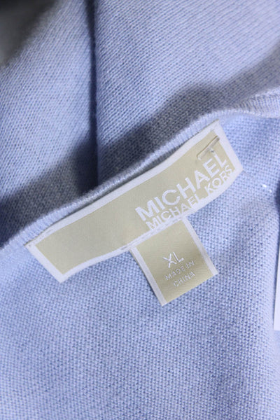 Michael Michael Kors Womens Light Blue Cotton Crew Neck Sweater Top Size XL