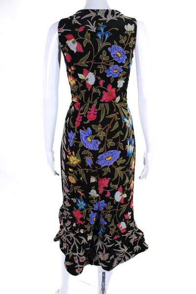 Peter Pilotto Womens Kia Floral Frill Dress Multicolored Size 12 12409922