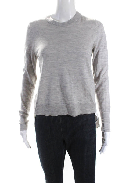 Veronica Beard Women's; Round Neck Long Sleeves Pullover Sweater Gray Size M
