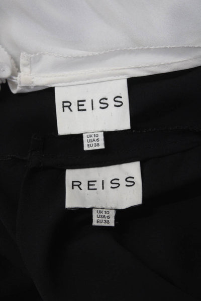 Reiss Women's Round Neck Short Sleeves Blouse White Black Size 6 Lot 2