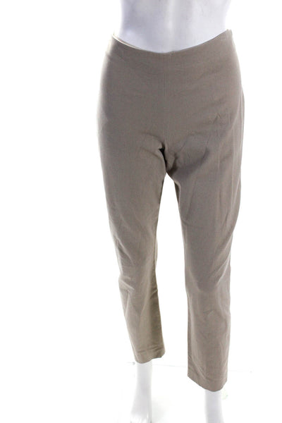 Elie Tahari Womens High Rise Slim Leg Chino Pants Beige Cotton Size 6