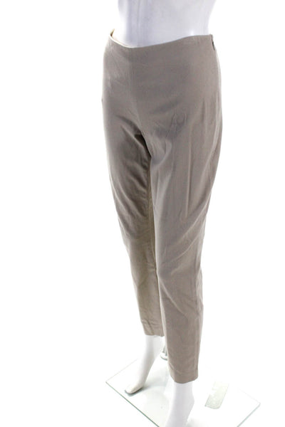 Elie Tahari Womens High Rise Slim Leg Chino Pants Beige Cotton Size 6