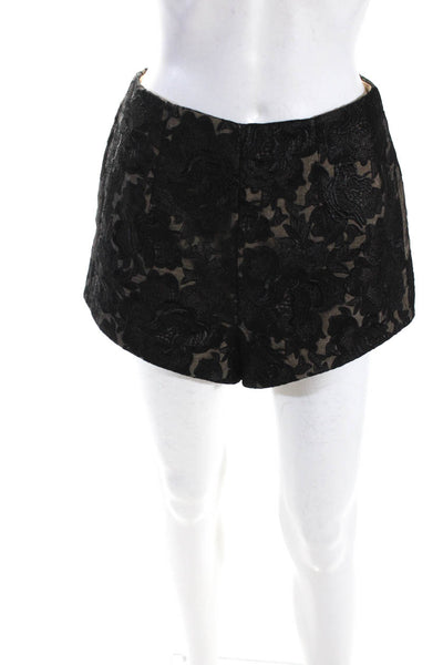 Cameo Womens High Waist Embroidered Organza Shorts Black Size Medium