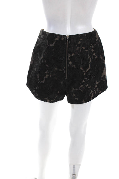 Cameo Womens High Waist Embroidered Organza Shorts Black Size Medium