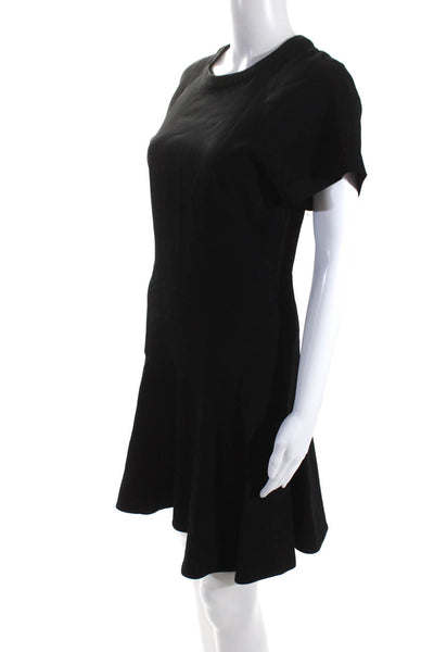 Rag & Bone Womens Short Sleeve Crew Neck Skater Dress Black Size 4