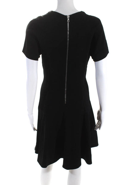 Rag & Bone Womens Short Sleeve Crew Neck Skater Dress Black Size 4