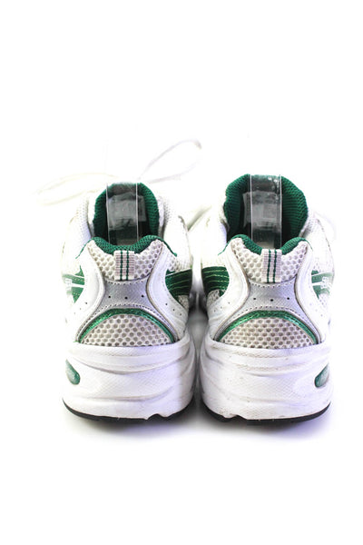 New Balance Womens Chrome Leather Mesh Running Sneakers White Green Size 4.5