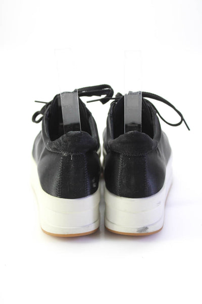 Vagabond Womens Lace Up Platform Satin Low Top Sneakers Black White Size 36