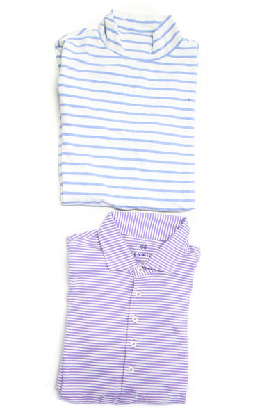 Renwick Womens Striped Turtleneck Top Polo Shirt Blue Purple Size XS Small Lot 2