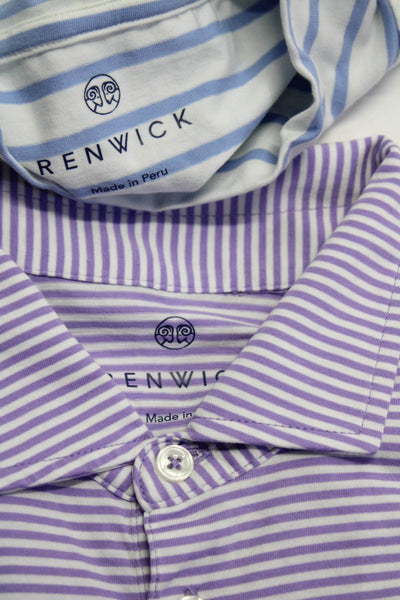 Renwick Womens Striped Turtleneck Top Polo Shirt Blue Purple Size XS Small Lot 2