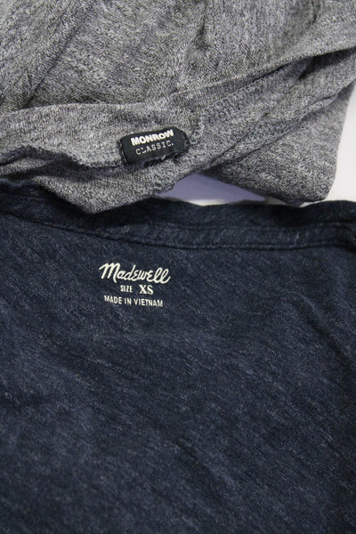 Madewell Womens Short Sleeve V Neck Tee Shirt Blue Gray Size XS Small Lot 2