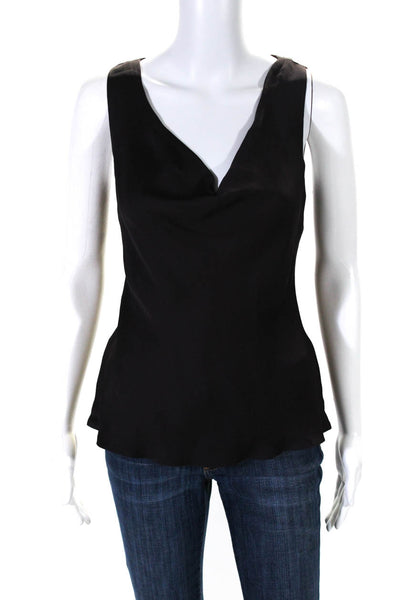 Giorgio Armani Womens Cowl Neck Sleeveless Pullover Blouse Top Brown Size EUR38