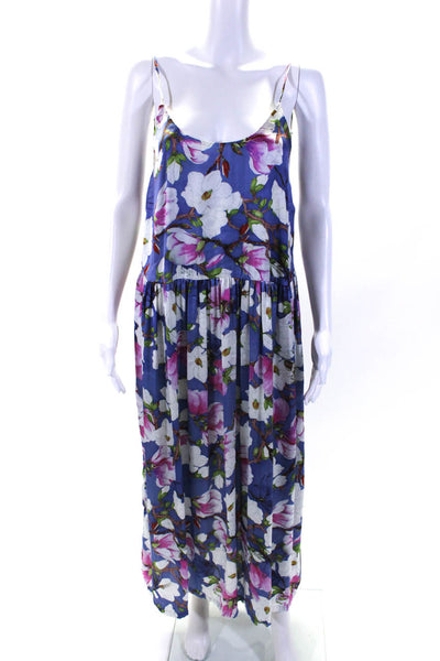 Giovanna Nicolai Womens Floral Drop Waist Maxi Blue Size 40R 13513840