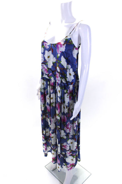 Giovanna Nicolai Womens Floral Drop Waist Maxi Blue Size 40R 13513844