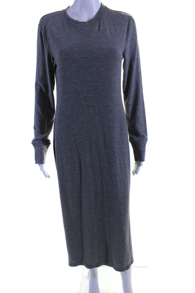 BB Dakota Women's Round Neck Long Sleeves Maxi T-Shirt Dress Gray Size S