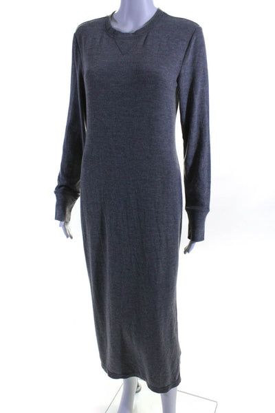 BB Dakota Women's Round Neck Long Sleeves Maxi T-Shirt Dress Gray Size S