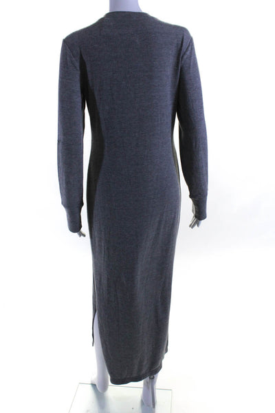 BB Dakota Women's Round Neck Long Sleeves Maxi T-Shirt Dress Gray Size S