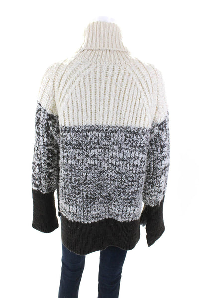 3.1 Phillip Lim Womens Chunky Knit Turtleneck Sweater White Size M 14702178